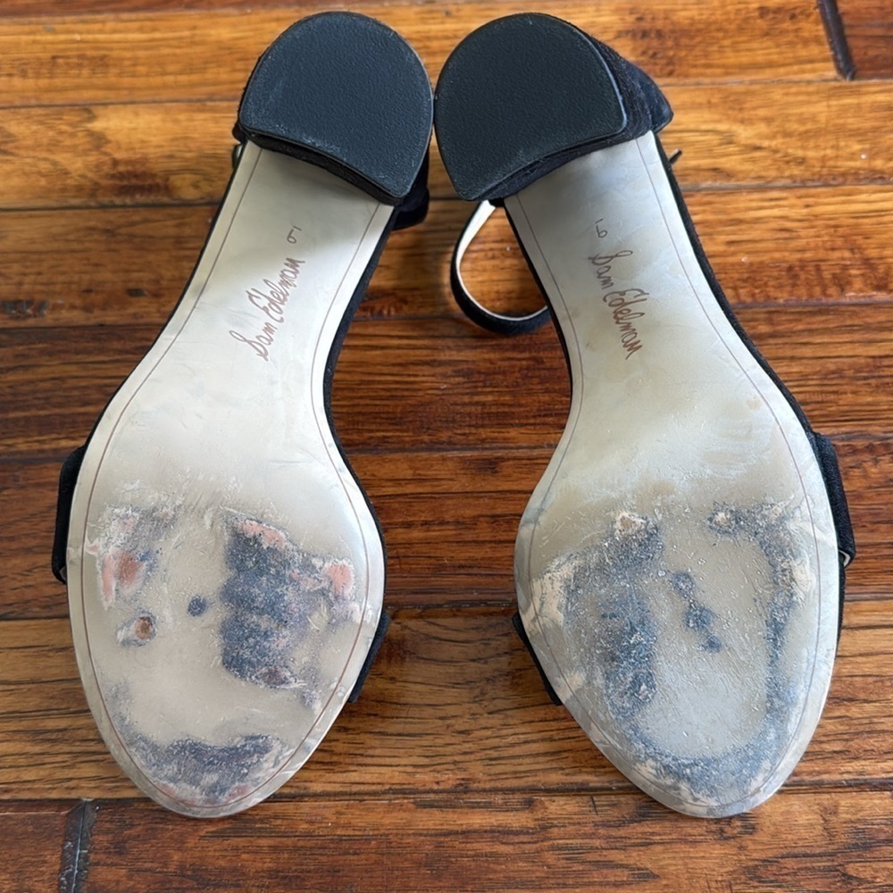 SAM EDELMAN - Black Suede Yaro Block Heel Sandal, size 9 - Picture 6 of 7